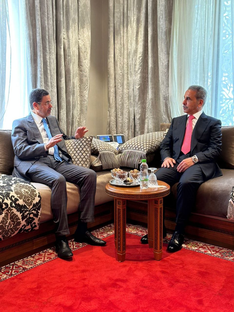 زيدان-يلتقي-الرئيس-الأعلى-للسلطة-القضائية-في-المغرب-ويبحثان-التعاون-القضائي-بين-البلدين